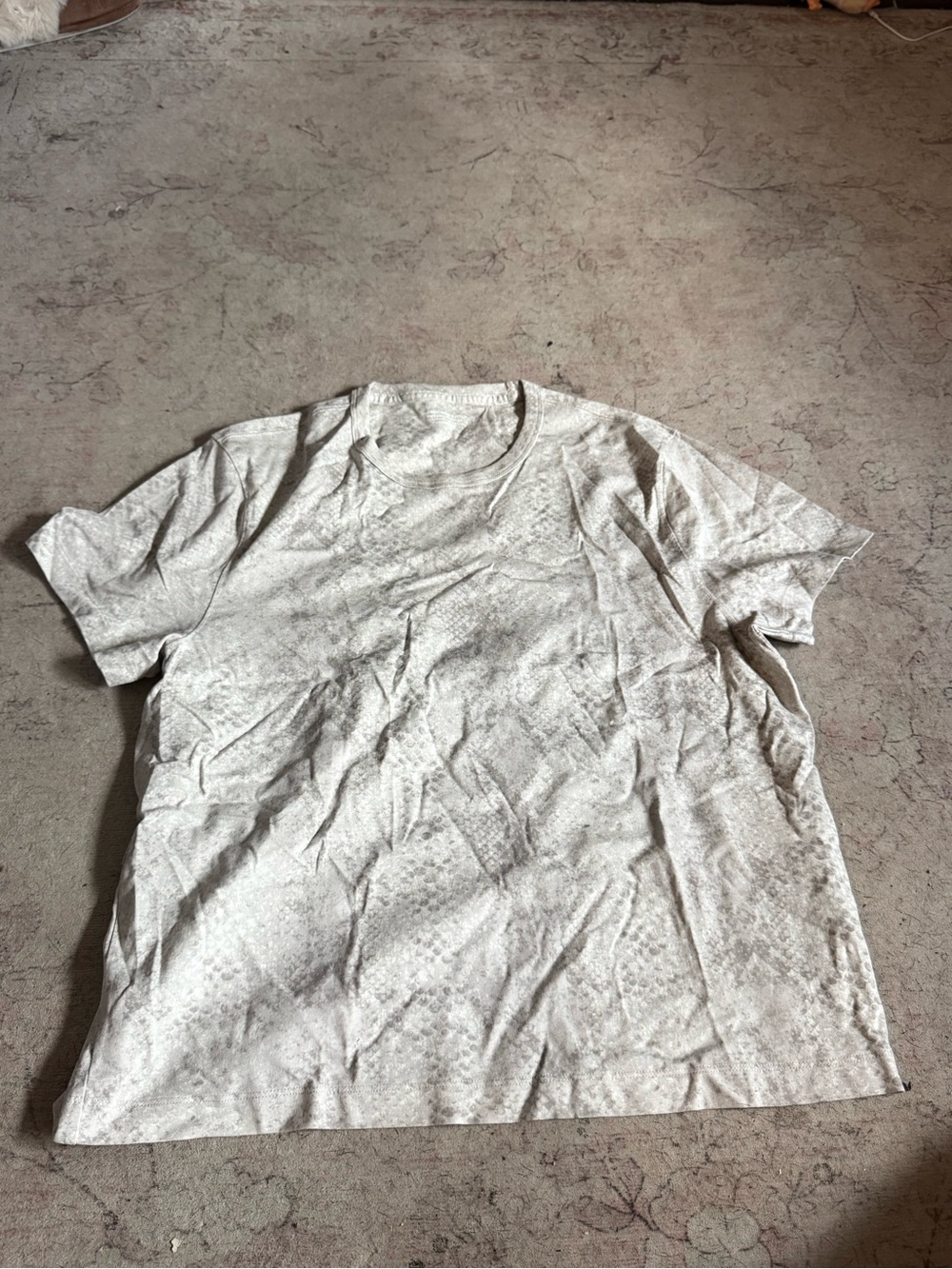 Crew Neck Short Sleeve Workout T-Shirt — Light Gray